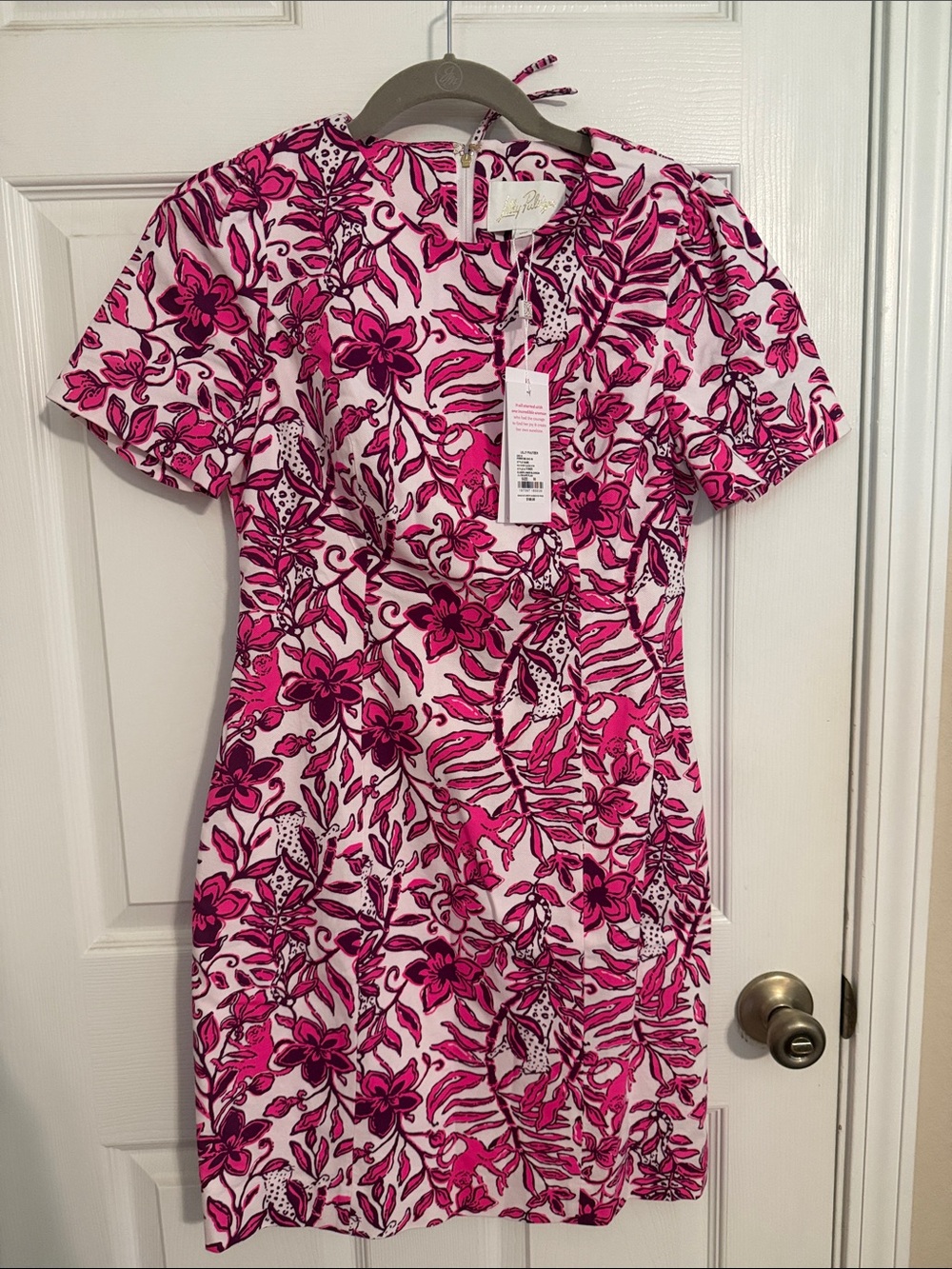 Lilly Pulitzer Pink and White Floral Short Sleeve Dress